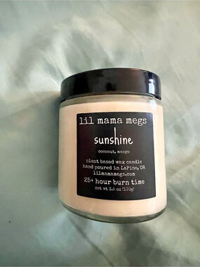 Lil Mama Megs Sunshine 3.5oz Glass Jar Candle in White